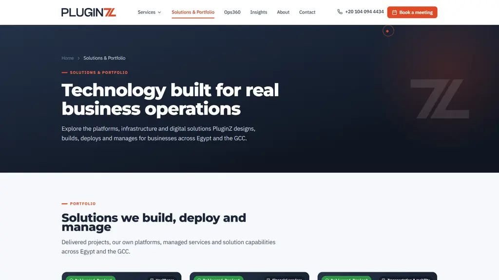 Solutions portfolio: platforms built, deployed and managed